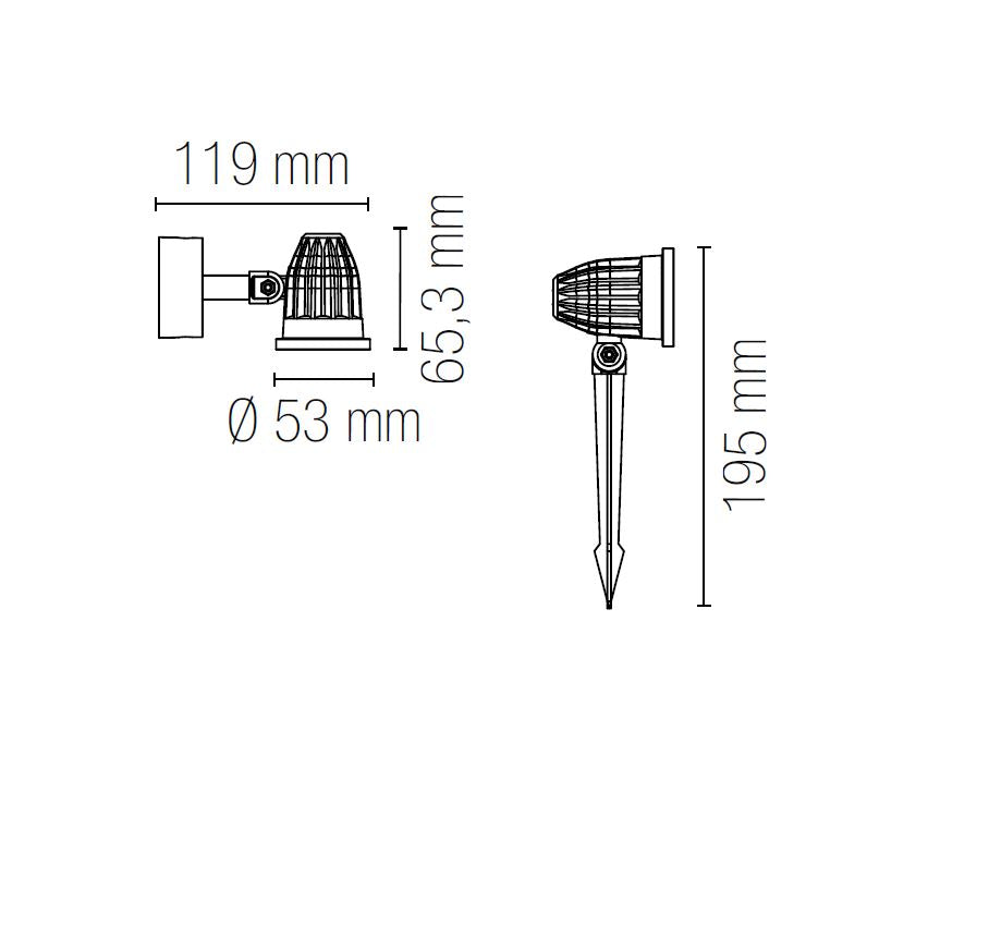 Applique PEG 5,3 cm LED 9 W In Policarbonato
