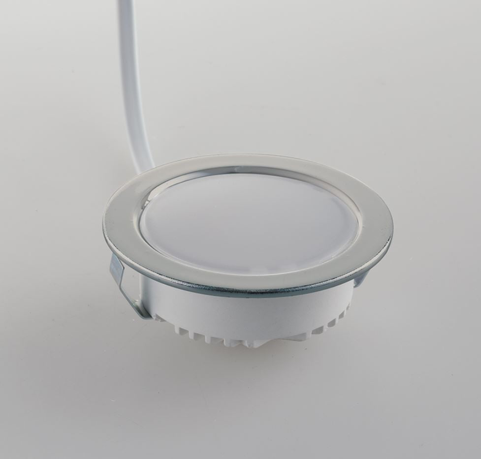 Faretto NEMO argento LED 6,5 cm 3,5w ad incasso in termoplastica