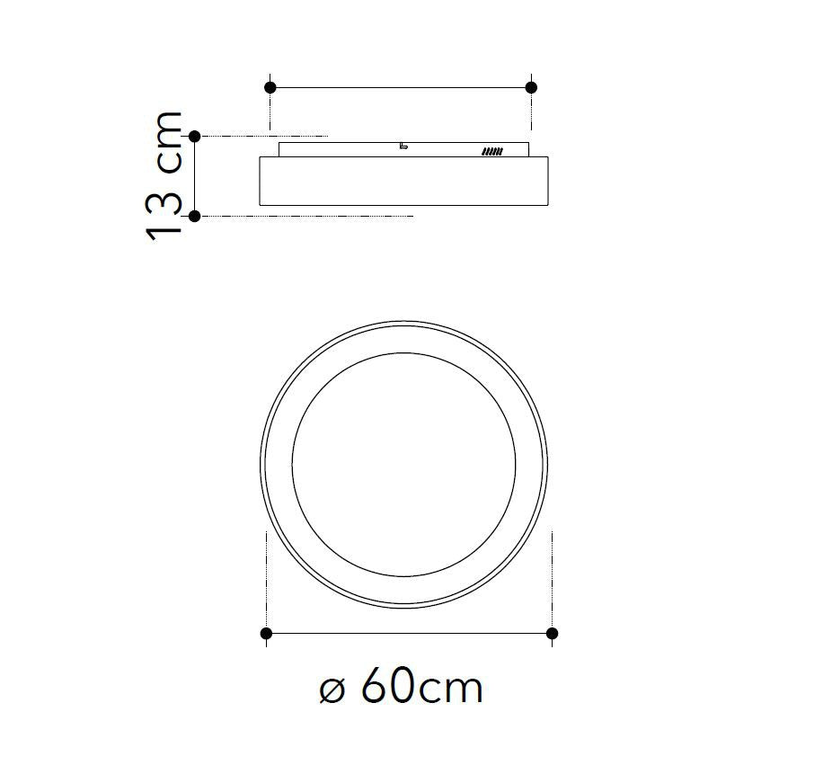 Plafoniera NOAH led CCT 60 cm 60W In Alluminio