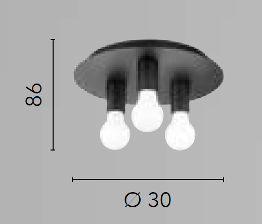 Plafoniera STRIKE 3 Luci Led (E27) 86 cm In Metallo