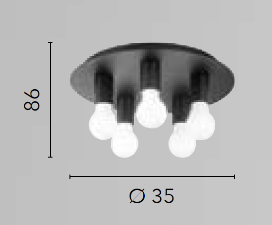 Plafoniera STRIKE 5 Luci Led (E27) 86 cm In Metallo