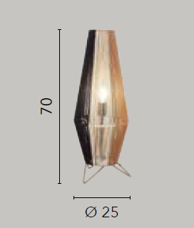 Piantana COCONUT Piccola 1 Luce Led(E27) 70 cm In fili di Carta Naturale