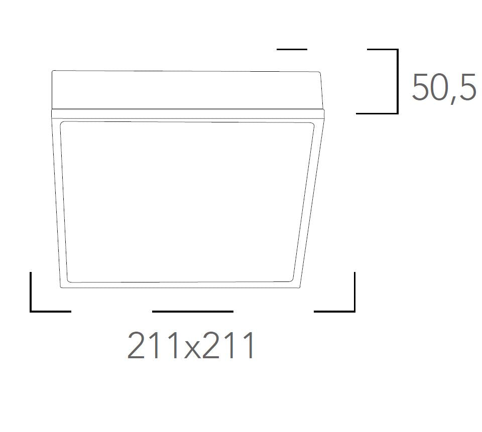 Applique KLIO CCT 21.1 cm Quadrato Led 36w in alluminio pressofuso