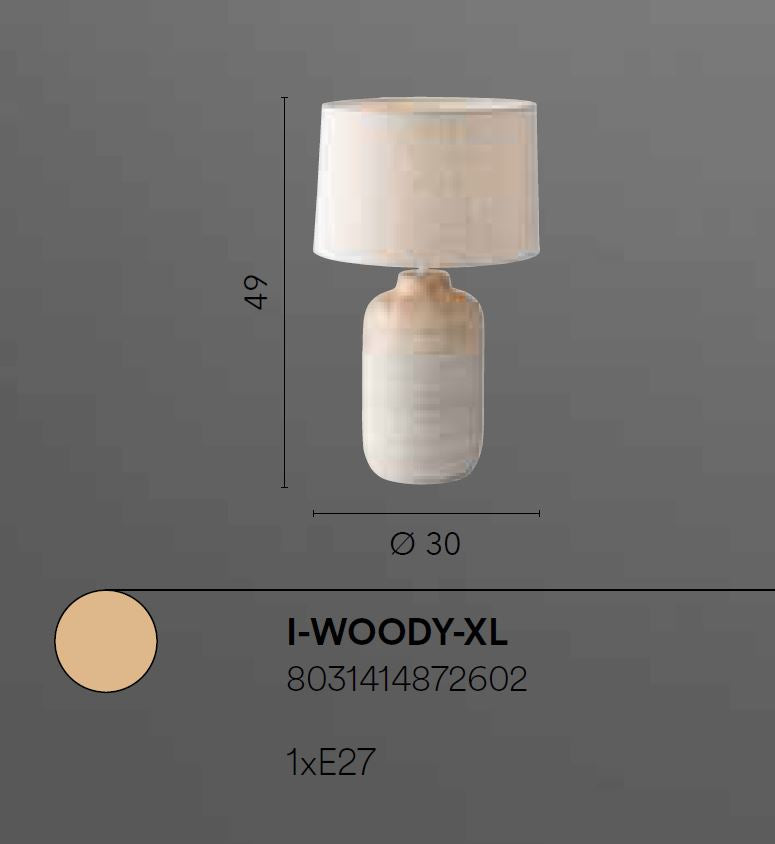 Lampada WOODY da tavolo Led(E27) 49 cm in Ceramica