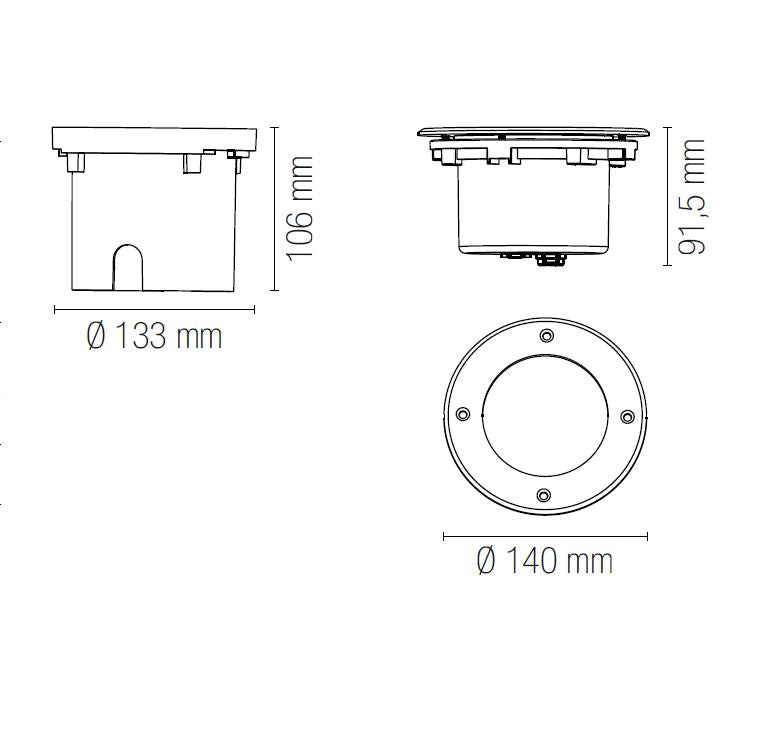 Segnapasso WALK Rotondo 9,1 cm LED 12 W In Acciaio
