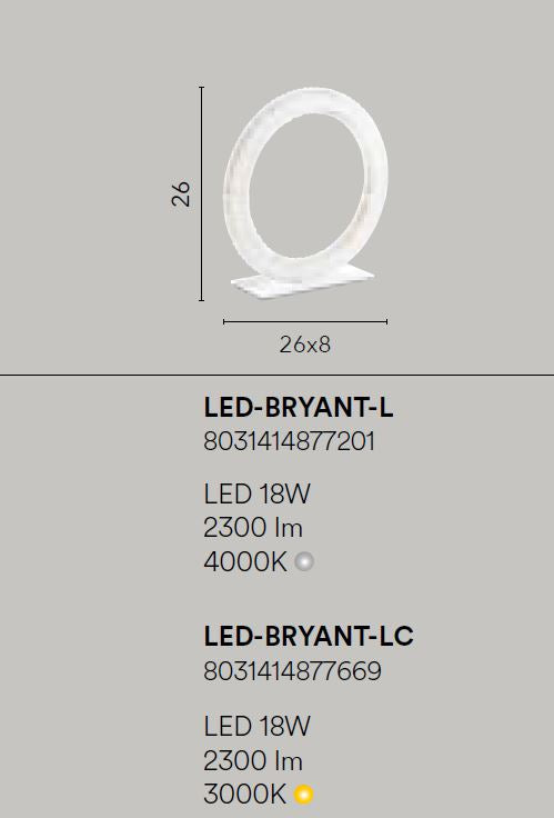 Lampada BRYANT Da Comodino 1 Cerchio 26 cm 18 W In Alluminio