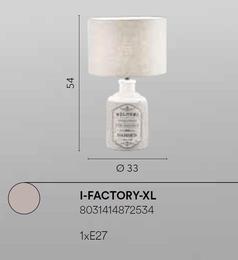 Lampada FACTORY da tavolo Led(E27) 54 cm in Ceramica
