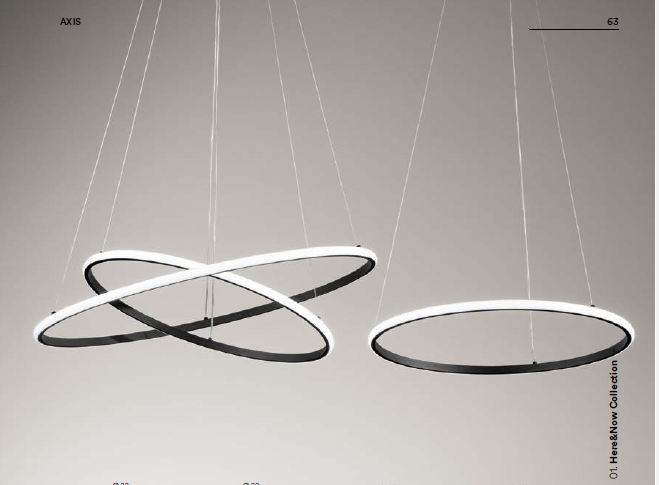 Lampadario AXIS 2 cerchi CCT 150 cm 70W in Metallo