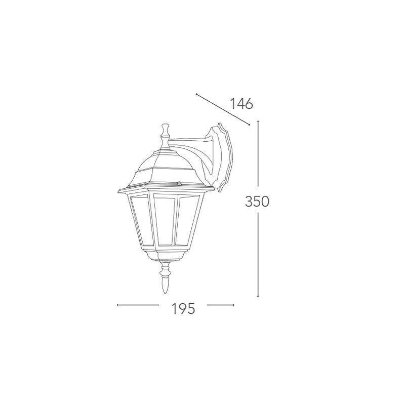 Applique ROMA 35 cm LED E27 In Alluminio