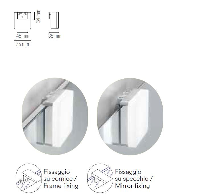 Applique DIVA quadrata 7,5 cm LED 4 W In Termoplastica