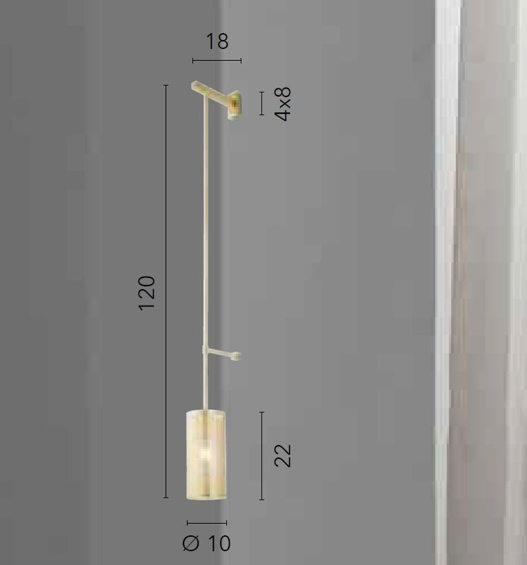 Applique KING Led(E27) 120 cm In Metallo