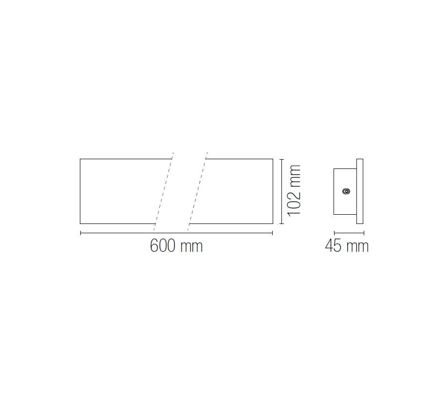 Applique PARKER LED CCT  60 cm 20 W In Cemento