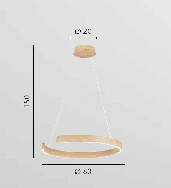 Lampadario NAVEL A Sospensione Circolare CCT 60cm 30W in Metallo