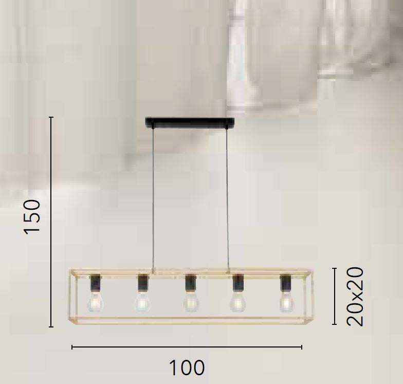 Lampadario KIMERA a sospensione Led 100cm In  Metallo