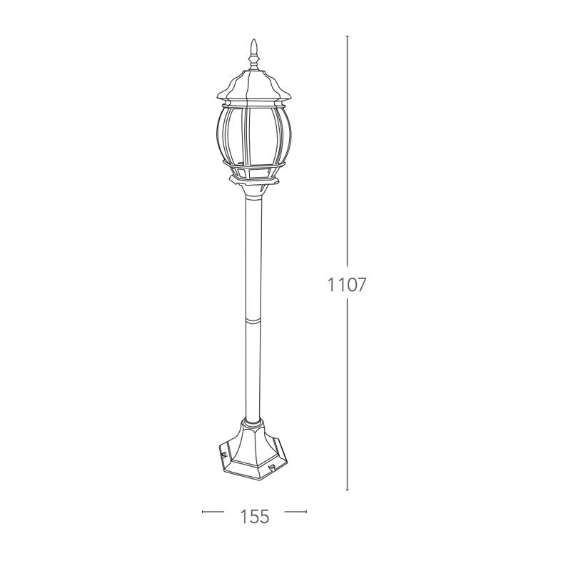 Applique SANTIAGO 110 cm LED E27 In Alluminio