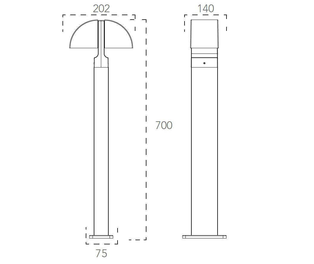 Applique IDEM 70 cm LED 8 W In Alluminio