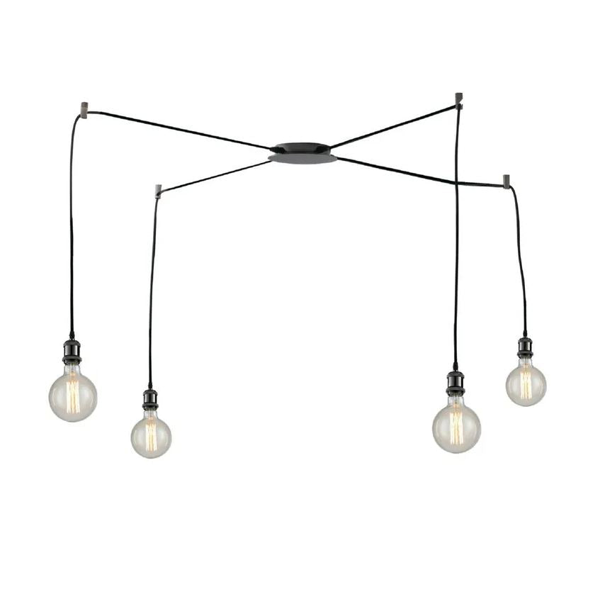 Lampadario GROOVE a Sospensione 4 Luci Led(E27) 250 cm In Alluminio