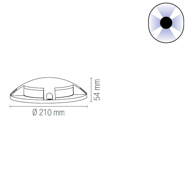 Segnapasso GROUND CCT 16W 21 cm in alluminio