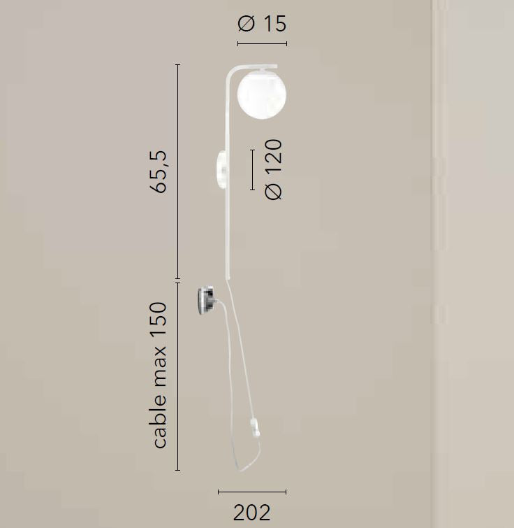 Applique ODISSEO Led(E14) 65,5 cm In Metallo