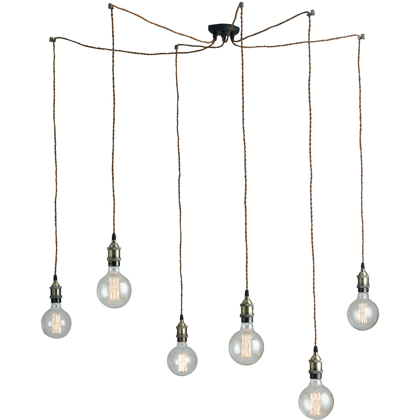 Lampadario GROOVE a Sospensione 6 Luci Led(E27) 250 cm In Alluminio