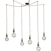 Lampadario GROOVE a Sospensione 6 Luci Led(E27) 250 cm In Alluminio
