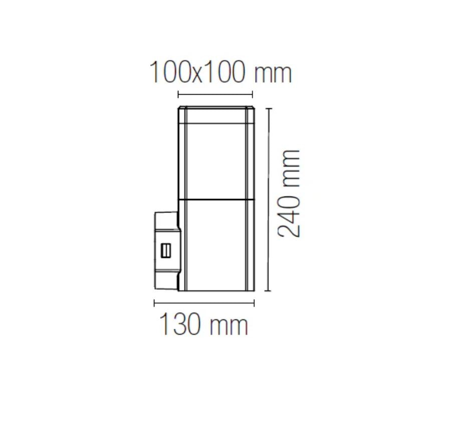 Applique FOCUS 24 cm Quadrato LED GU10 In Policarbonato