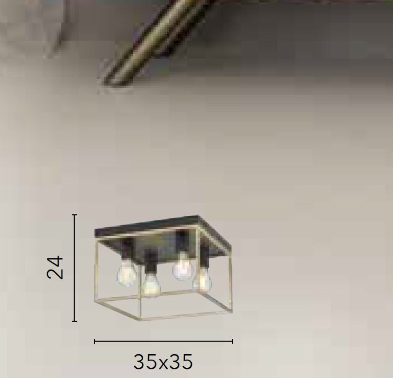Plafoniera KIMERA Led 35cm 4 luci In Metallo