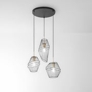 Lampadario KIKO a Sospensione 3 luci Led(E27) 42 cm In  Metallo