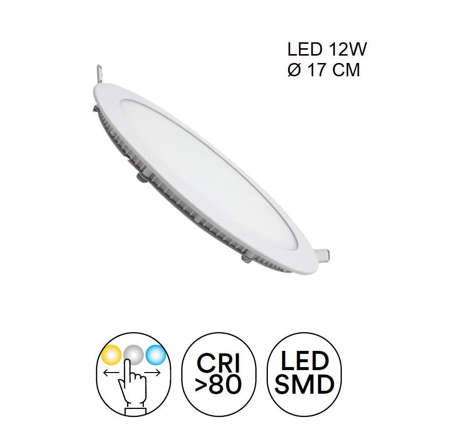 Faretto SLIM Led CCT 17 cm da incasso 12w bianco in alluminio