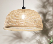 Lampadario BAMBOO a Sospensione 1 luce Led(E27) 200x50 cm In Bamboo