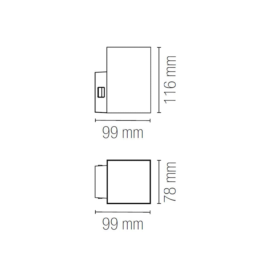 Applique POLO Quadrata CCT 11,6 cm LED 8 W In Policarbonato