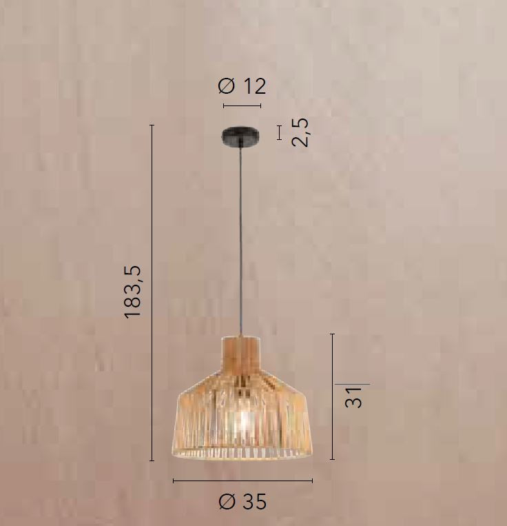 Lampadario TROPIKANA a Sospensione Led(E27) 35 cm In Carta
