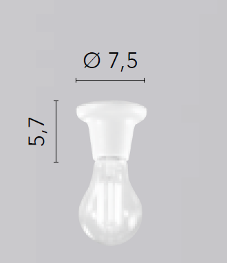 Base DOUBLEAU Diritta per Lampada E27 da Bagno In Termoplastica