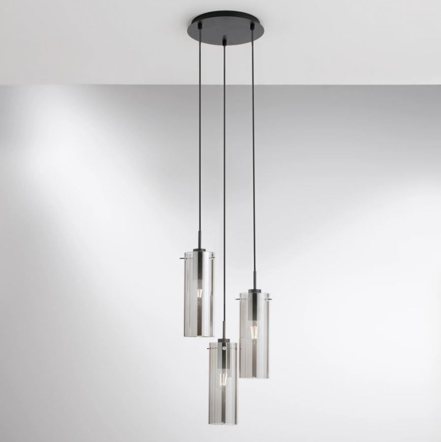 Lampadario MAGIC a Sospensione Led(E27) 150 cm 3 luci In Vetro