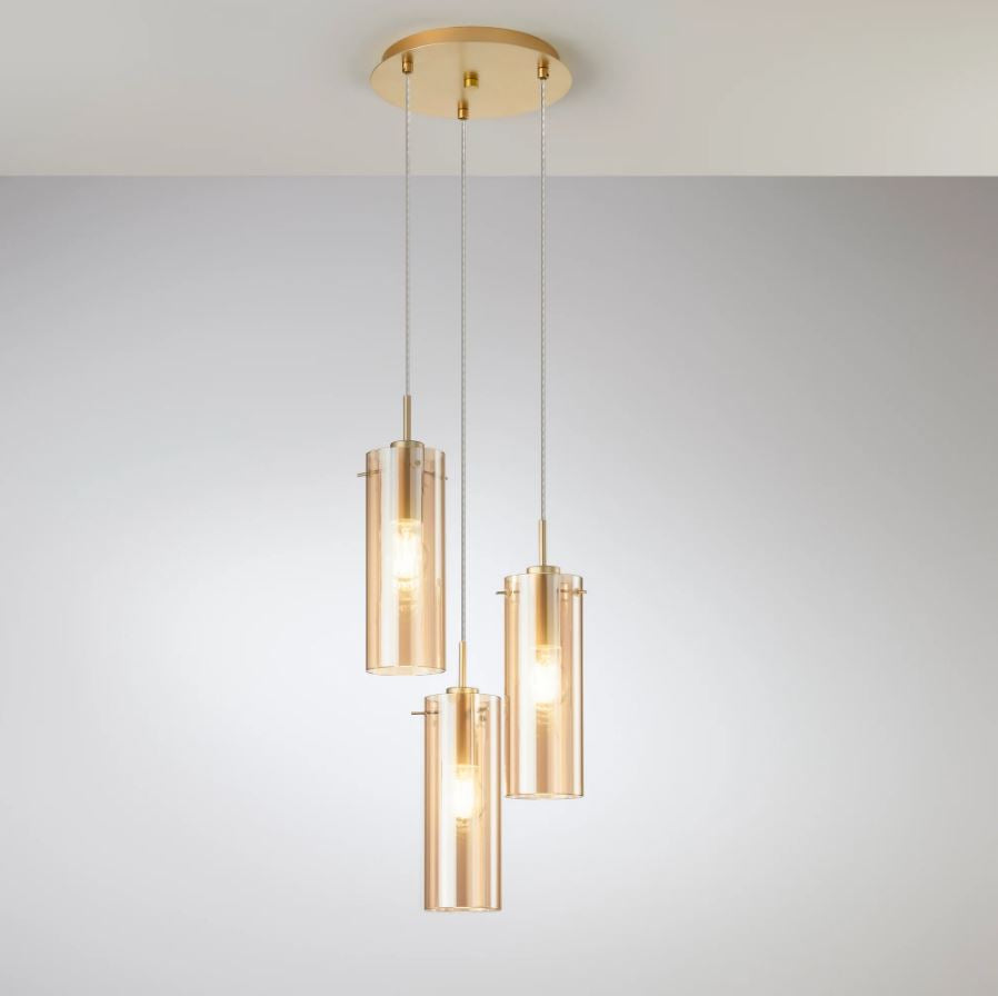 Lampadario MAGIC a Sospensione Led(E27) 150 cm 3 luci In Vetro