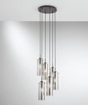 MAGIC Pendant Chandelier Led(E27) 35 cm 6 lights In Glass