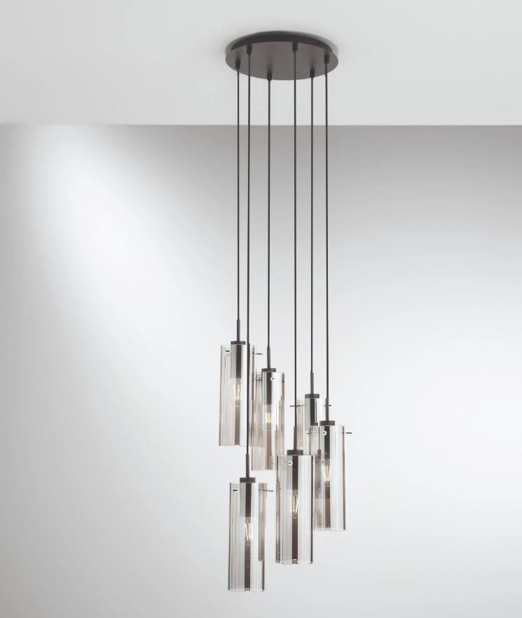 Lampadario MAGIC a Sospensione Led(E27) 35 cm 6 luci In Vetro