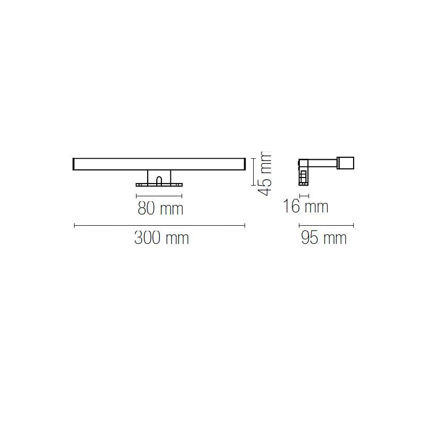 Applique NOIR 30 cm LED 5w In Metallo
