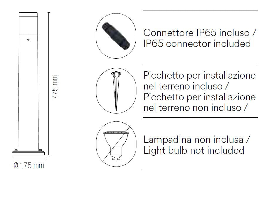 Applique FOCUS 77,5 cm Rotondo LED GU10 In Policarbonato