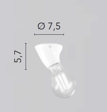 Base DOUBLEAU Curva per Lampada E27 da Bagno In Termoplastica