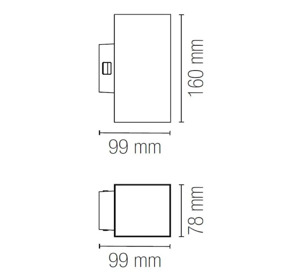 Applique POLO Quadrata CCT  16 cm LED 16 W Policarbonato
