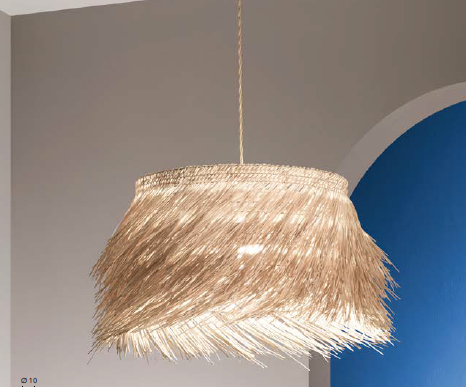 Lampadario SAMOA a Sospensione 1 luce Led(E27) 178x70 cm In Bamboo