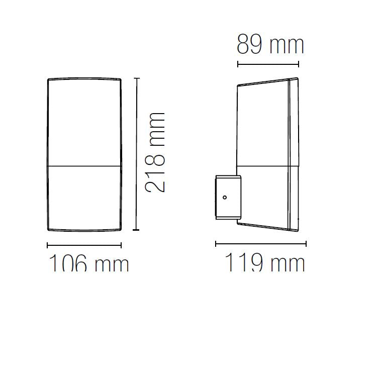 Applique DARK 21,8 cm LED E27 In Acciaio e Policarbonato