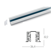 LED-TRACK-1M-INC NERO O BIANCO BINARIO INCASSO TRIFASE INCLUSO TAPPI 100X5,5X3,3CM