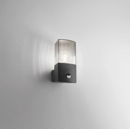 Applique DARK 21,8 cm con sensore LED E27 In Acciaio e Policarbonato