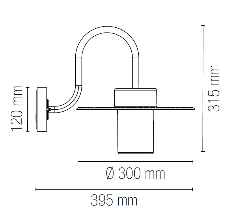 Applique YORK 39,5 cm LED E27 In Alluminio