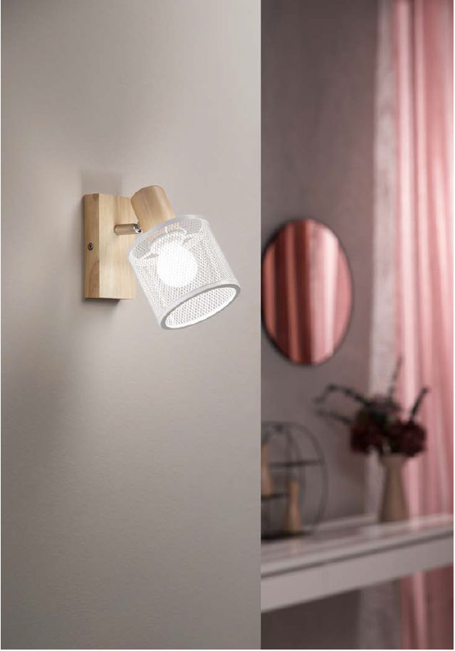 Plafoniera TWINSET 1 Portalampada Led(E14) 10 cm in Legno