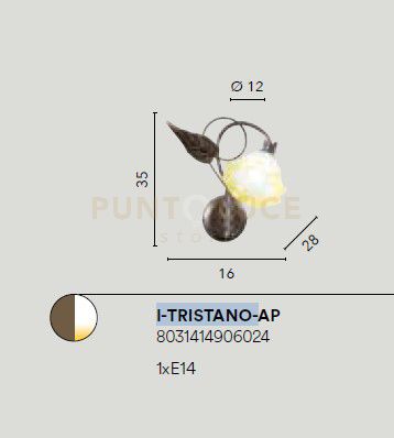 Applique TRISTANO Led (E14) 35 cm In Metallo