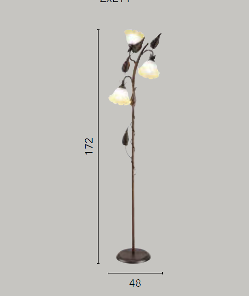 Piantana TRISTANO 3 Luci Led (E14) 172 cm In Metallo