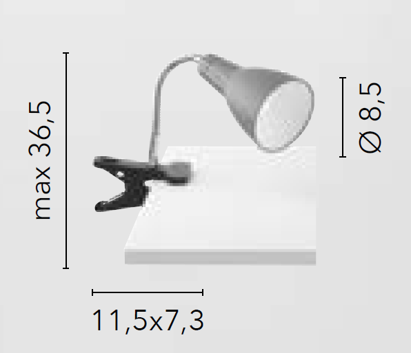 Lampada LOGIKO da Tavolo con Mollettone Led(E27) 36.5 cm in Metallo